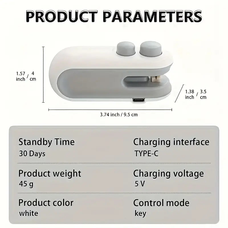 Mini Heat Bag Sealing Machine Package Sealer Bags Plastic Food Sealer Clip Bag Handheld Sealer Food Packaging Heat Sealer