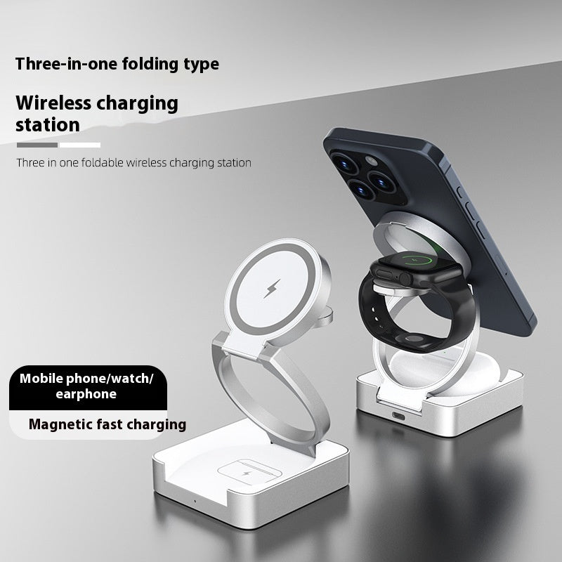 Multifunctional QI2 Wireless Charger Travel Business Trip Portable Folding Three-in-one